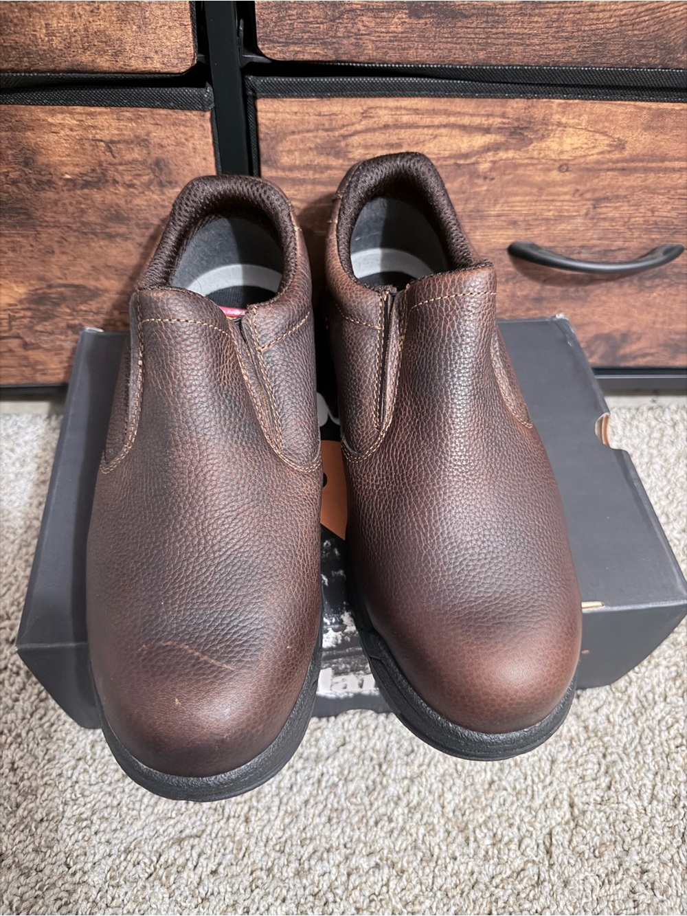 Timberland PRO Men's Dark Brown Slip-On Work Loafers